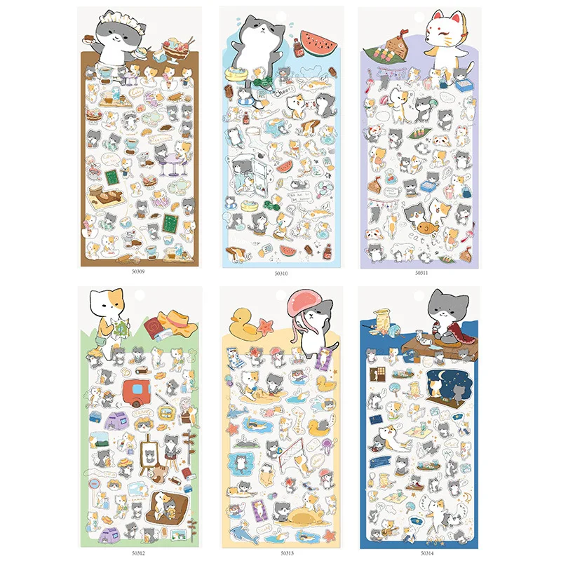 Animal Party PVC Transparent Journal Decorative Adhesive Stickers DIY Decoration Diary Stationery Stickers Children Gift afbeelding