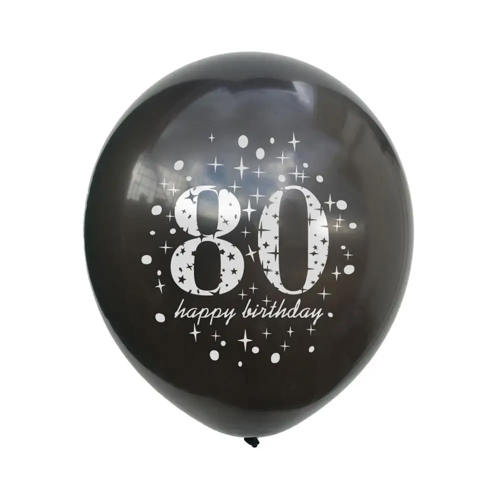 10 шт 12 дюймов золотистый и черный латексные воздушные шары с днем рождения воздушные шарики 16/18/30/40/50/60/70/80/90th День рождения украшение на годовщину - Цвет: 8