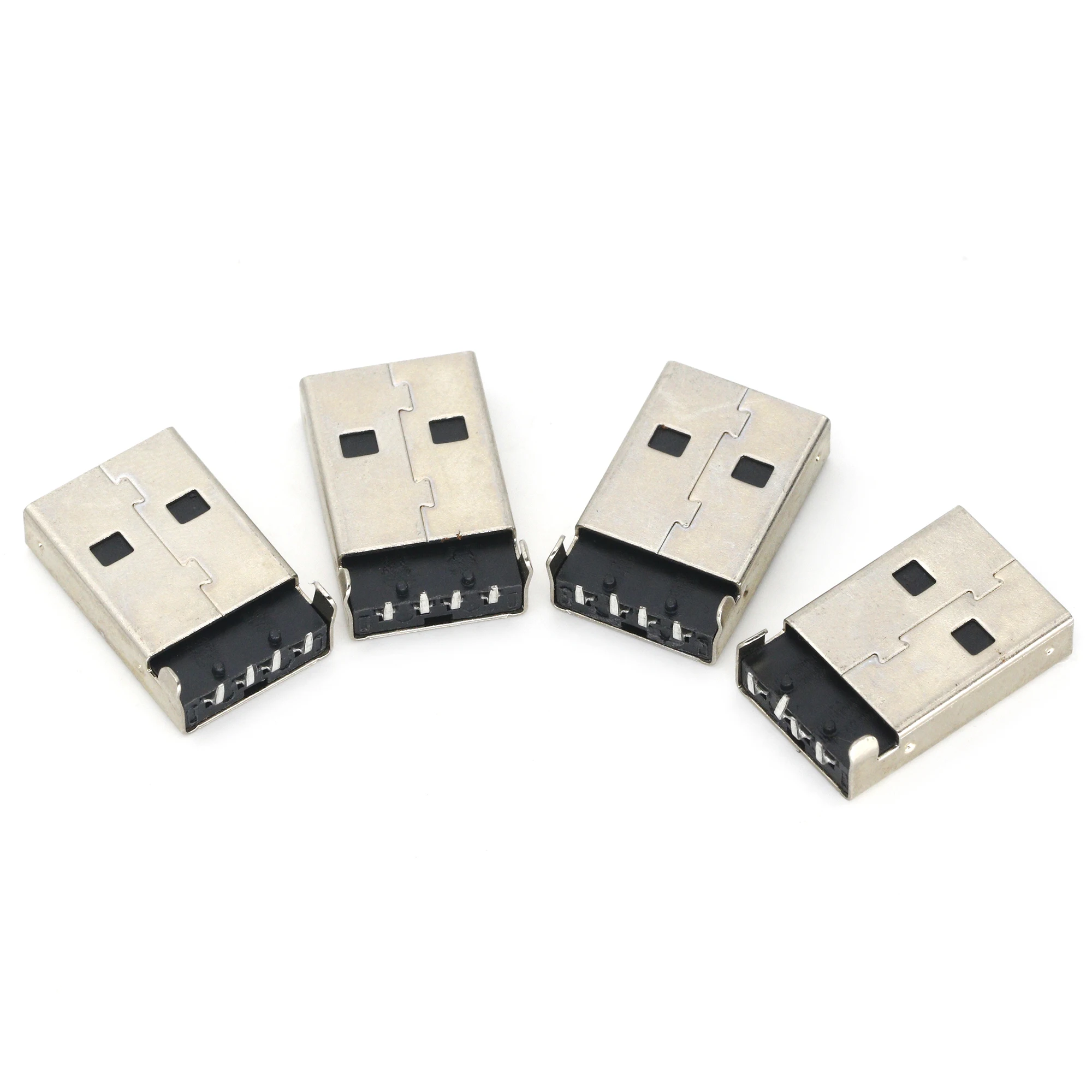 10pcs USB 2.0 Type-A Male Jack 4-Terminals PCB Socket Connector 19mm x 12mm 