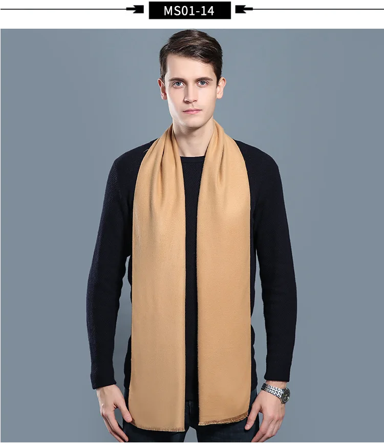 Luxury Brand Plaid Cashmere Scarf for Men Winter Warm Neckerchief Male Business Scarves Long Pashmina Christmas Gifts