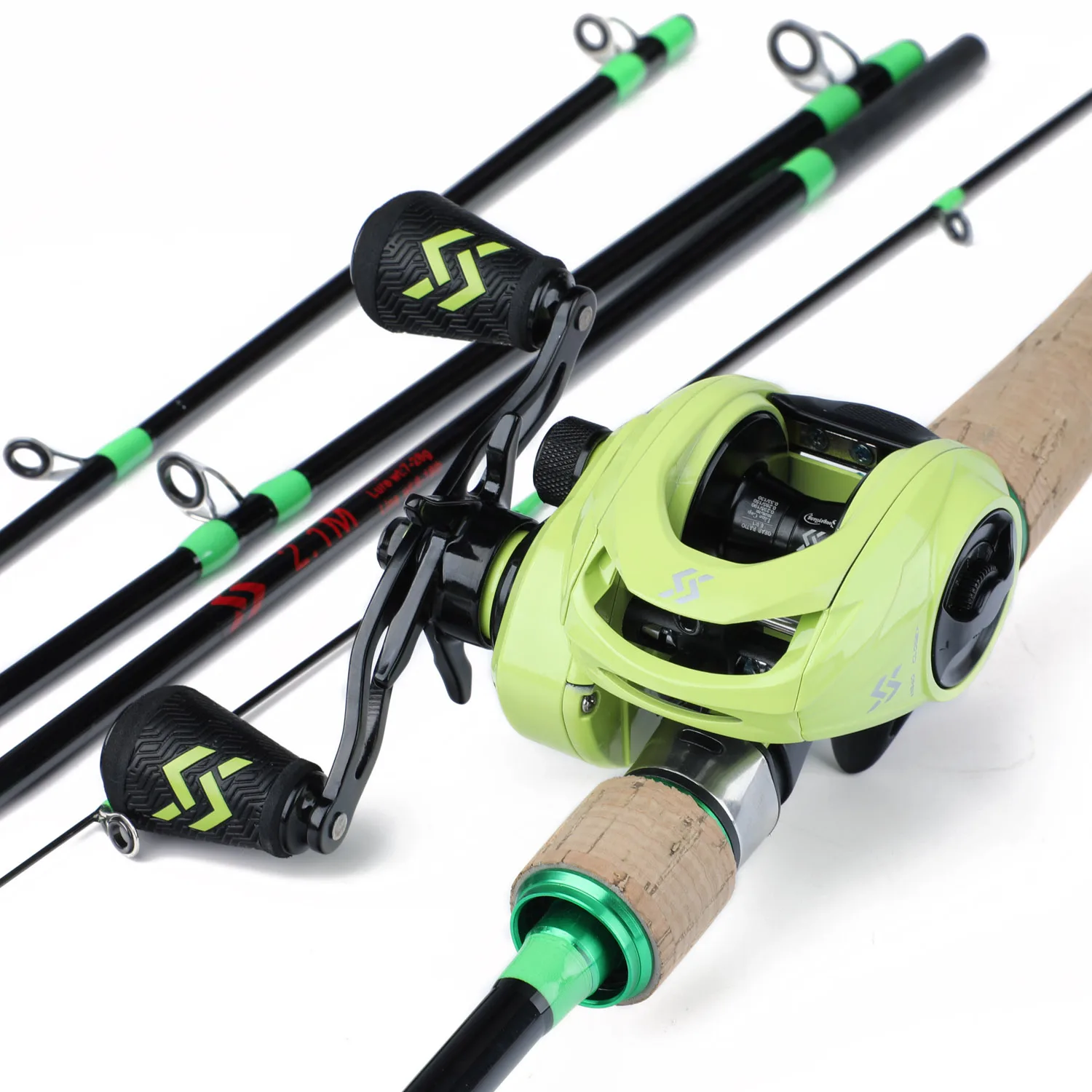 

Sougayilang 1.8-2.4M Fishing Rod and Reel Combo Set 8.0:1 High Speed Baitcsting Reel Fishing Line Lures Bag Hooks Full Kit