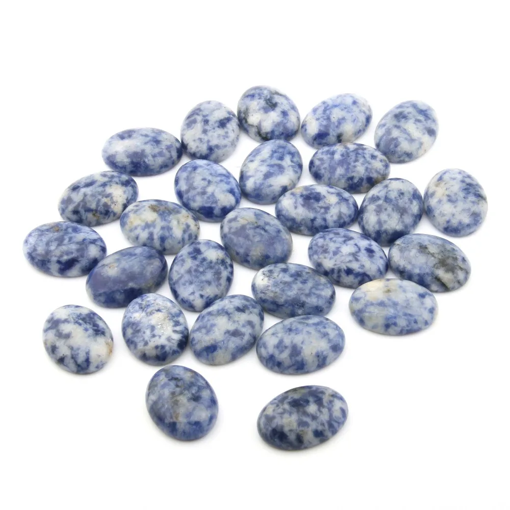 

10pcs Natural Stone sodalite Cabochon No Hole Beads for Making Jewelry DIY accessories Loose Elliptical shape Beads