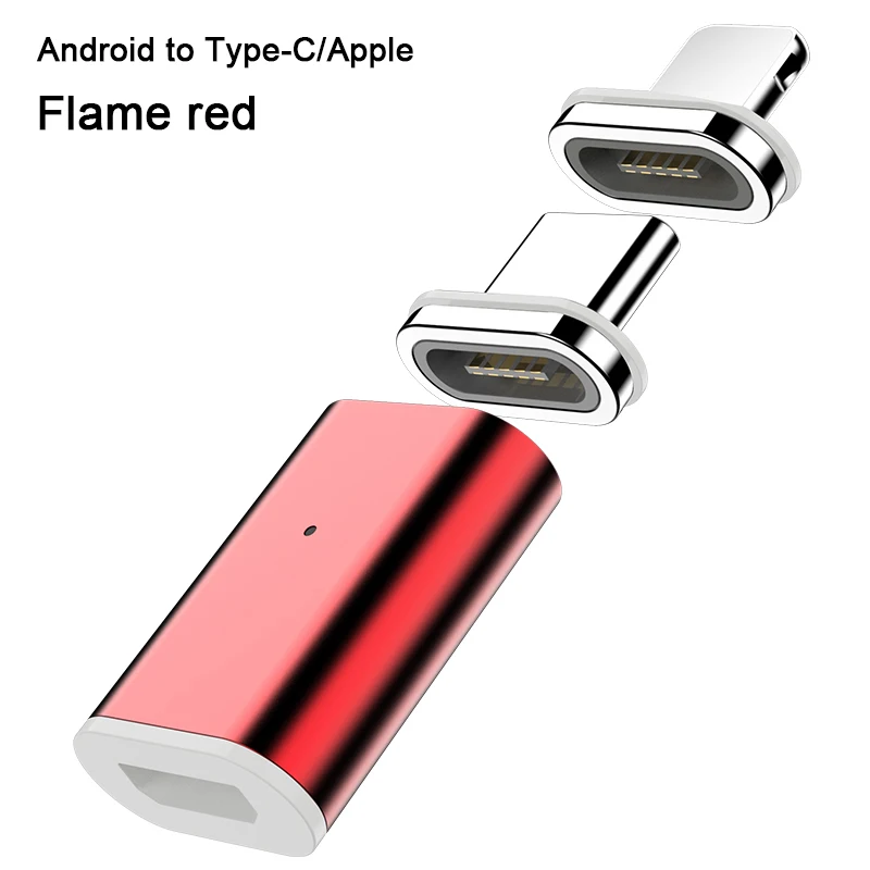 Магнитный USB C адаптер для iPhone XS X XR 8 7 поддержка QC3.0 8 Pin Micro usb type C зарядный разъем адаптер для huawei samsung - Цвет: Micro to 8Pin Type-c