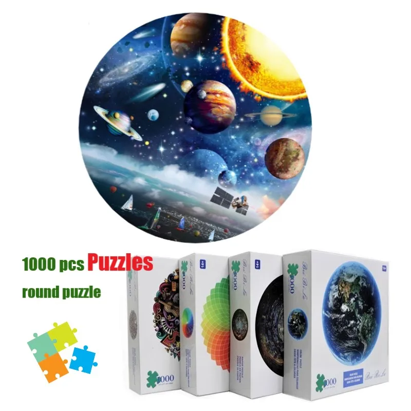 

Jigsaw Puzzle Round for Adult Teenager 1000 Pieces Practice Patience Concentration Pressure Relief Toy