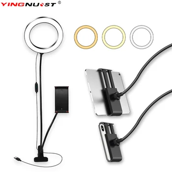 

20cm Ring Light selfie kit with Phone Holder for iPad Makeup YouTube Video Live Stream Beauty lighting Desktop Lamp 2in1 kit