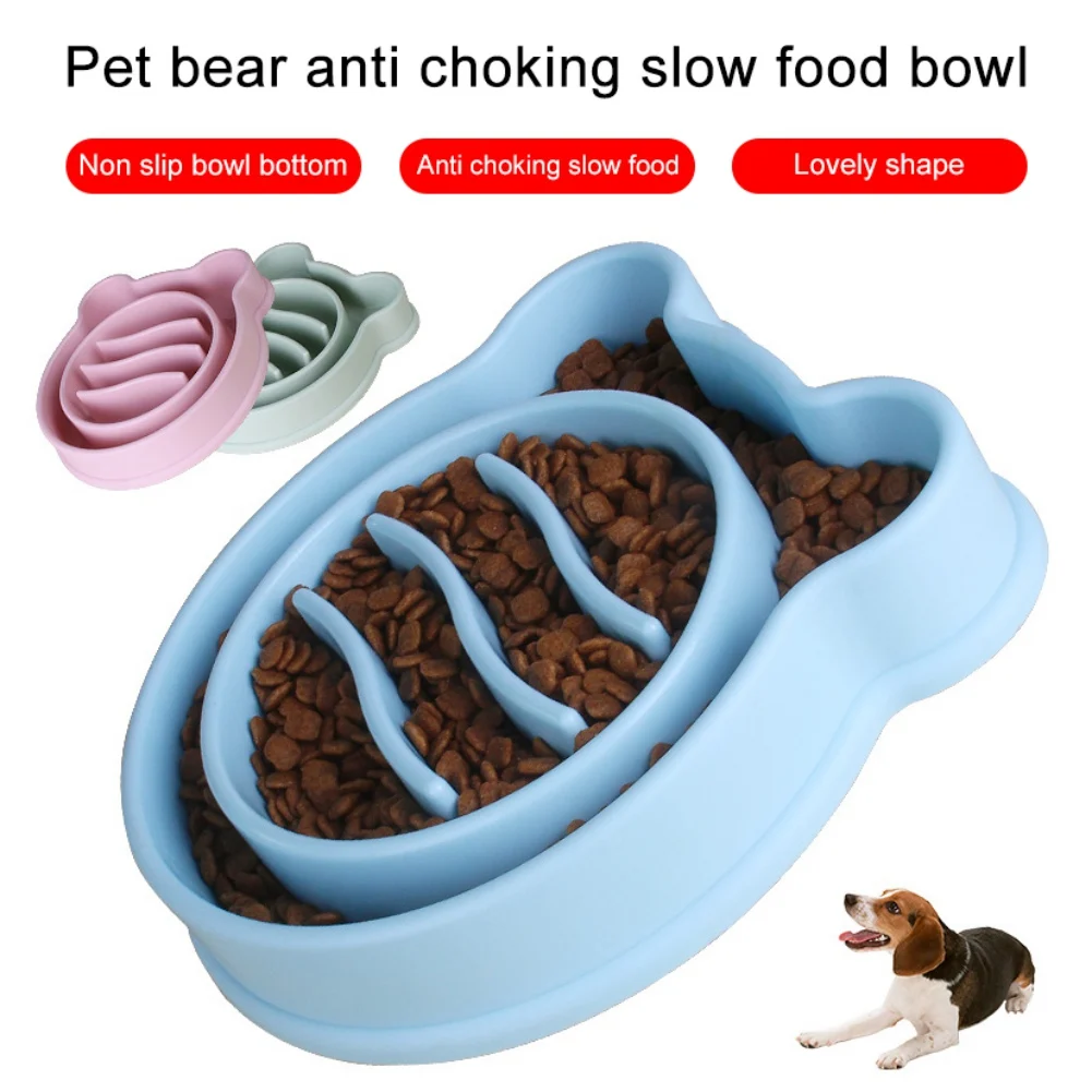 Dog Bowl Anti Choke Dogs Feeding Food Bowls Puppy Slow Eating Bowls