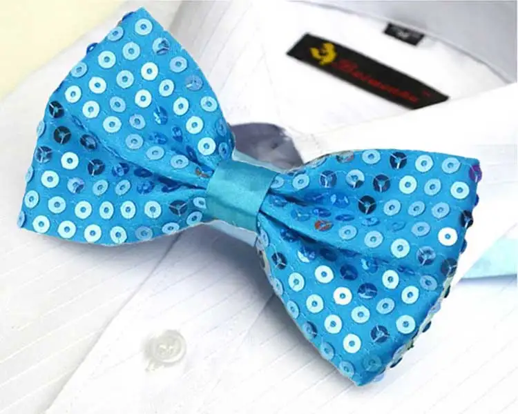 Fashion Men Bowtie Ties For Adult Pink Blue Pre-tied Bow Tie Wedding Formal Male Shirt Adjustable Solid Sequined Bowtie