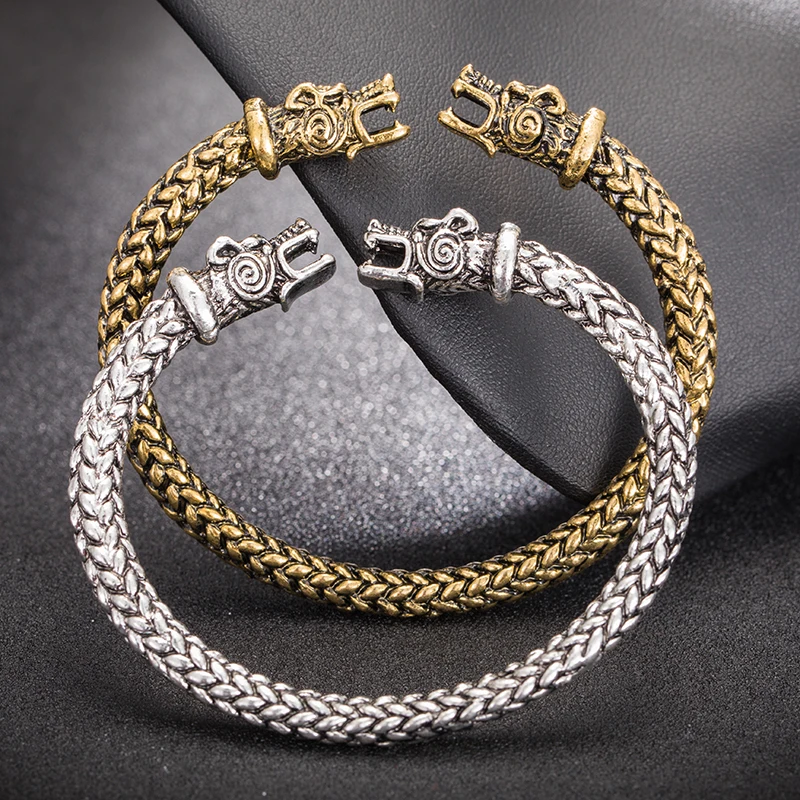 

Teen Wolf Head Bracelet Indian Jewelry Fashion Accessories Viking Bracelet Men Wristband Cuff Bracelets For Women Bangles