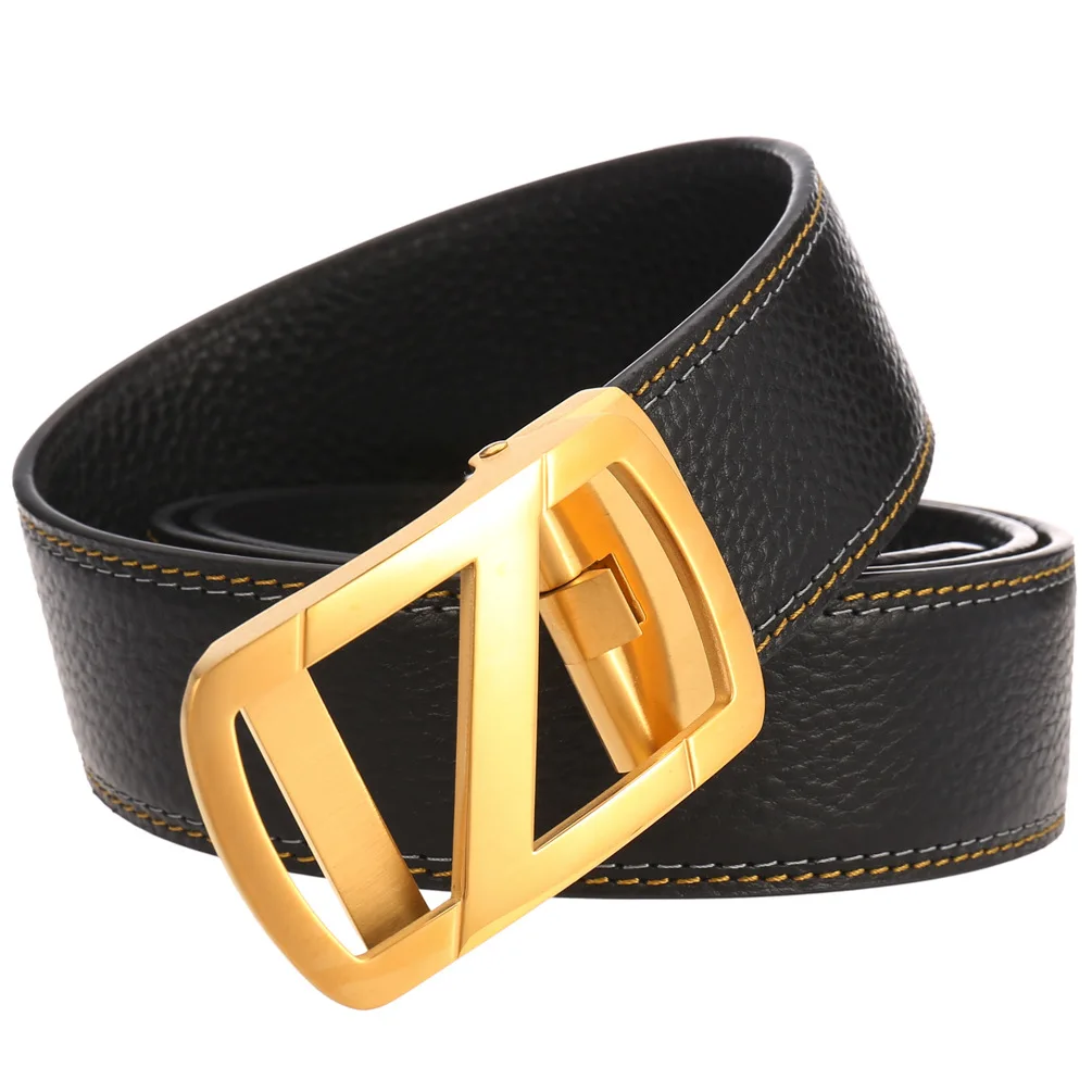 

2022 fashion high quality new stainless steel men's first layer belt casual belt women luxury designer brand Automatic buckle