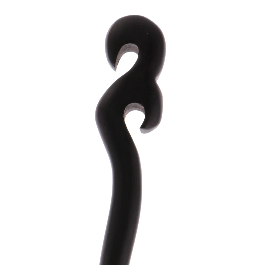 6 Pieces Chinese Classical Women Hair Clip Handmade Black Sandalwood Hair Stick
