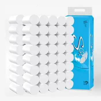 

Fast Shopping 12 Rolls/Pack Home Kitchen Toilet Roll Paper Tissue Smooth Soft 3-Ply Oilet Roll Tissue Roll Pack Rescue Supply