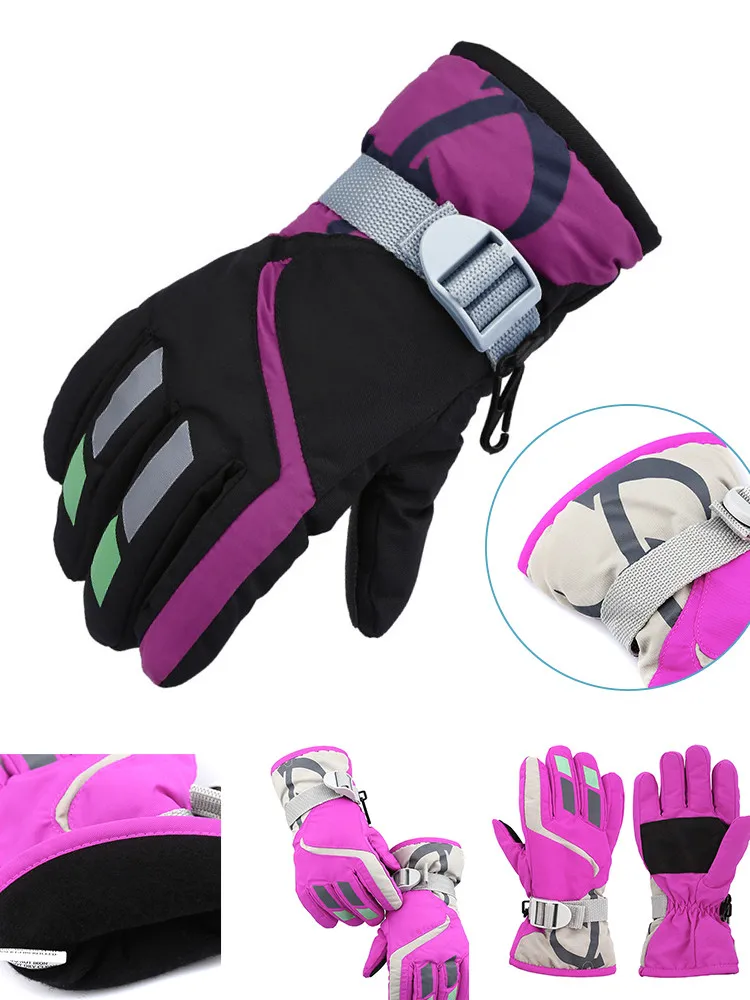 Женские лыжные перчатки Сноуборд перчатки Снегоход Мотоцикл езда зимние перчатки ветрозащитные водонепроницаемые зимние перчатки унисекс# FO