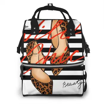 

High Heel Shoe Illustration Diaper Bag Mummy Maternity Baby Bags Travel Baby Nappy Changing Backpack Women Stroller Organizer