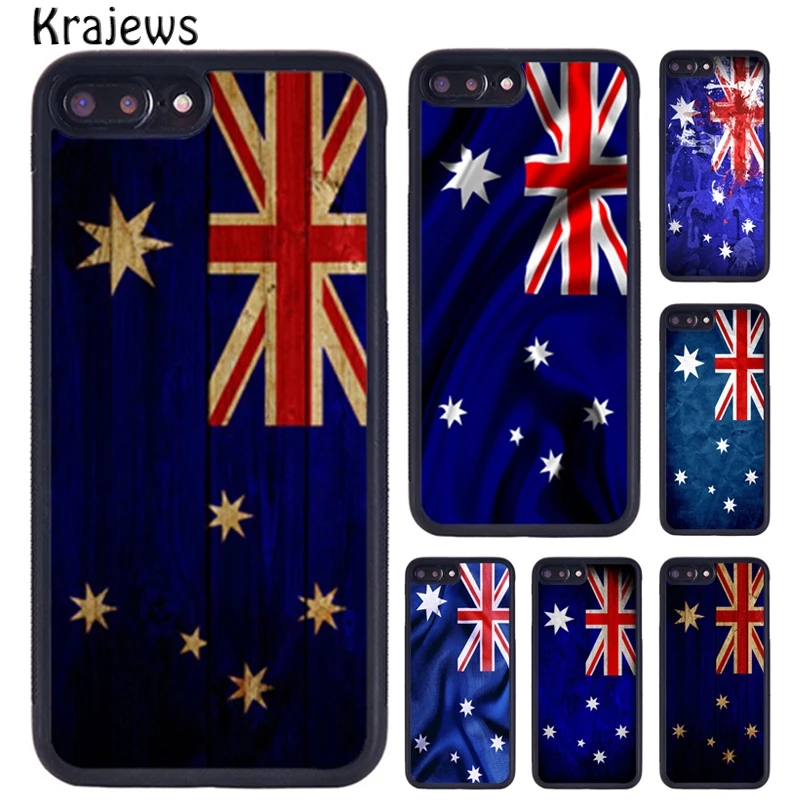 Резиновый чехол krajew с австралийским флагом для телефона iPhone X XR XS 11 12 13 Pro MAX 5 6 6S 7 8