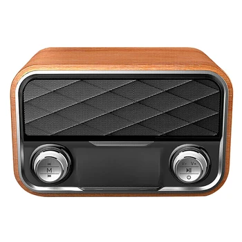 

Stereo Wooden Clock Bluetooth Speaker FM Radio Portable Speakers Loudspeaker Computer Column