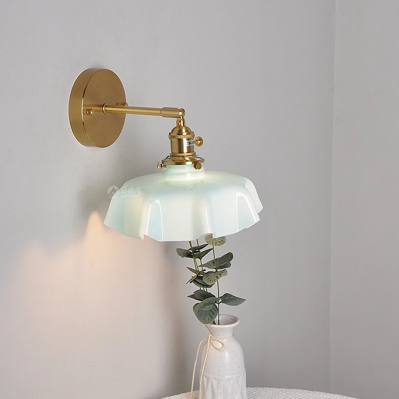 IWHD New Nordic Modern LED Wall Lamp Beside Bedroom Living Room Stair Light Switch 4 Colors Glass Wandlamp Luminaria
