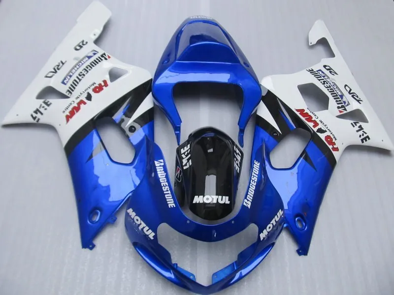 Комплект обтекателей под давлением для GSXR600 750 K1 01 02 03 GSXR 600 GSXR750 2001 2002 2003 белый