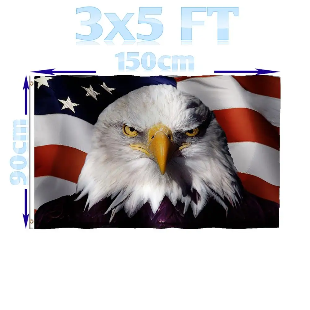 BENFACTORY Store 3x5 футов американский флаг с орлом однослойные 100D полиэфирные латунные