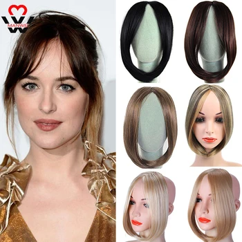 

MANWEI Synthetic Long Hair Bangs Clip in Sweeping Side Fringe Fake Extensions Natural Hairpiece For Women Daily/Party