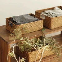 Zerolife Natural Large Woven Seagrass Basket Of Straw Wicker For Home Table Fruit Bread Towels Small Kitchen Storage Container 2