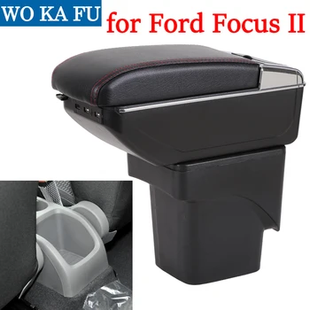 

for Ford Focus 2 armrest box central Store content box with cup holder ashtray Can rise with USB accessory