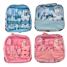 13 шт./компл. многофункциональная Детская сумка для ухода за волосами и ногтями, термометр, набор кистей для ухода, аксессуары для здоровья, набор инструментов