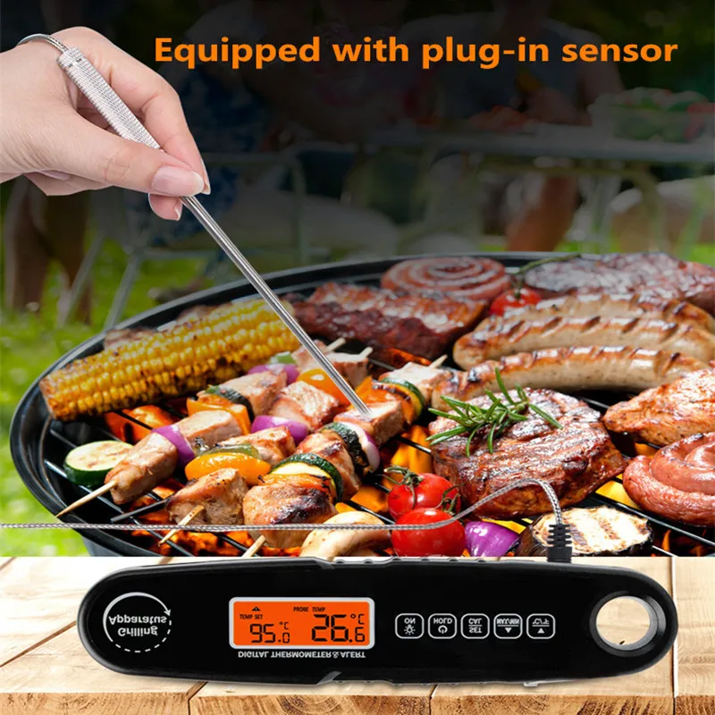 Foldable Food Thermometer Dual Probe Digital Bbq Kitchen Meat Kitchen  Thermometer Liquid Water Oil Temperature Gauge Tools - Household  Thermometers - AliExpress