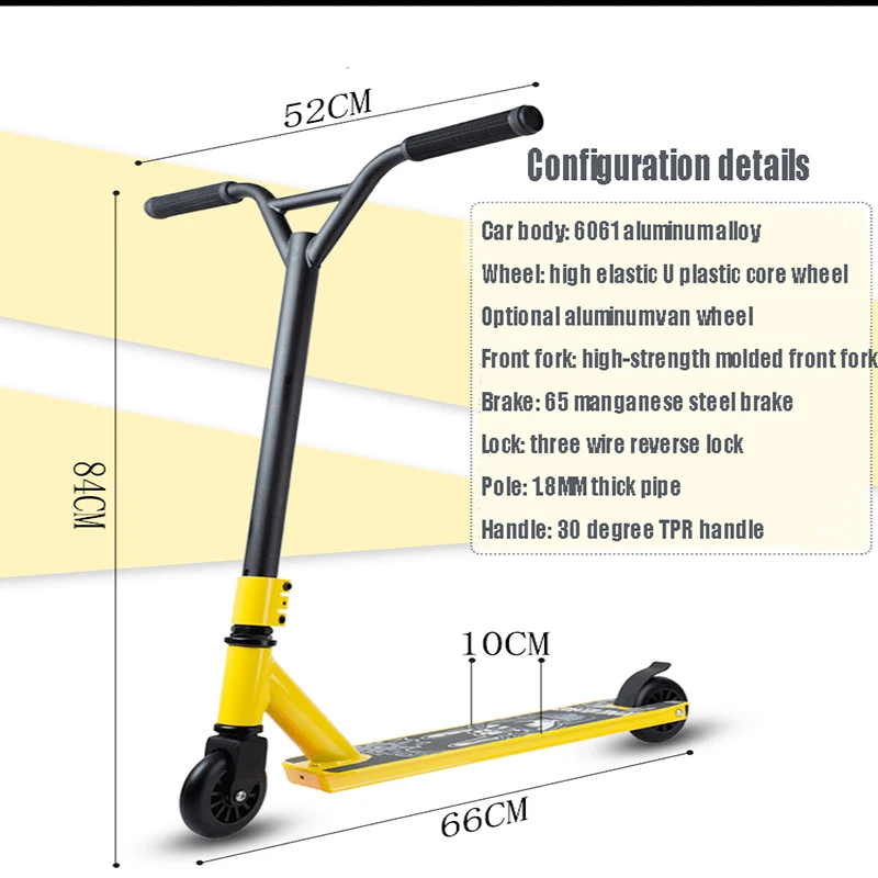 Pro Stunt Scooter Freestyle Street Surfing Kick Scooter Trick Skatepark BMX Handlebars Professional Extreme Sports