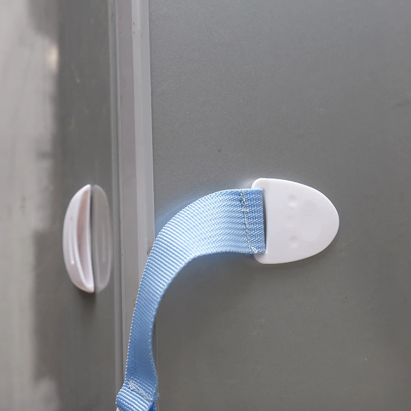 Child Safety Lock Baby Protection Anti-Pinch Hand Cabinet Door Drawer Lock Color Webbing Safety Cloth Belt Lock Plastic Latch