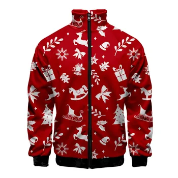 

2019 Christmas Zipper Jackets Casual Jacket New Fashion Highstreet Autumn And Spring Clothes Christmas Jacket for men streetwear