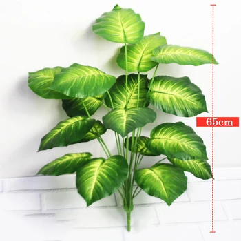 

65cm 18 Fork Tropical Monstera Large Artificial Plants Fake Plastic Tree Big Leaves Green False Turtle Leaf For Home Party Decor