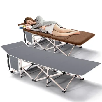 

Portable Lightweight Folding Beds with Adjustable Headrest Breathable Surface Material for Outdoor Camping Home Office Nap