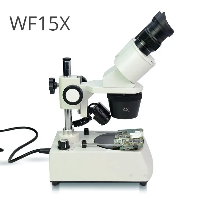 Светодиодный стереофонический микроскоп бинокулярный для ремонта телефонов WF10X WF15X WF20X Eyepiece опционально - Цвет: WF15X