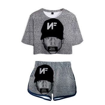 

Hip Pop Singer NF Perception Streetwear Summer Casual Crop Tops 3D Shorts And T-shirt Women Clothes 2019 Harajuku Tops Kpop Sets