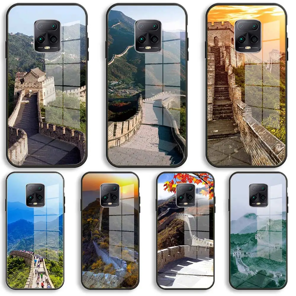

the Great Wall in China Soft Glass Phone Case For Xiaomi Redmi 9A 8A 7A Note 9 8 7 Pro Y3 9S 8T Balck Cover