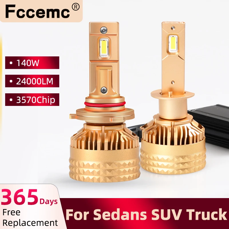 

Gold Edition LED Car Light H1 H7 H11 9005 H4 Headlight LED Auto Bulb High Brightness Low/High Beam 24000LM 140W Canbus Car Lamp