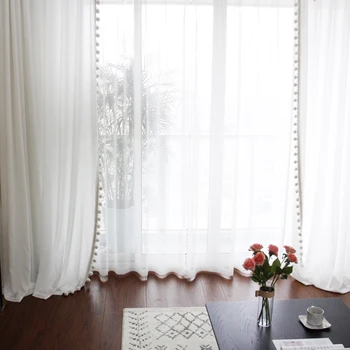 

Tulle Curtain White Yarn Pure Color Curtain For Livingroom Kitchen Bedroom Home Decoration Chiffon Sheer Breathable CurtainVoile