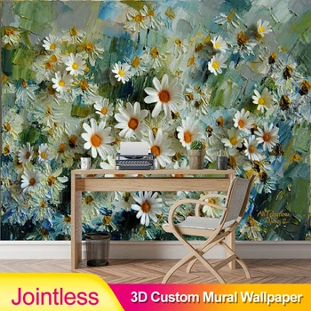 

Jointless Custom 3D Photo Murals Wallpaper Floral Oil Painting Living Room TV Background Wall Paper Home Decor Prints Wall Art