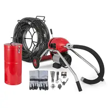 20-200mm Pipe Electric Drain Cleaner 1100W Cleaning Machine 16mx30mm Spirals Set