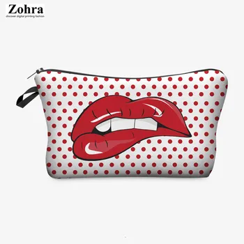 

Zohra New Style 3D Digital Printing Europe And America Fashion Lips Cosmetic Bag Women's Carrying Storage Wash Bag