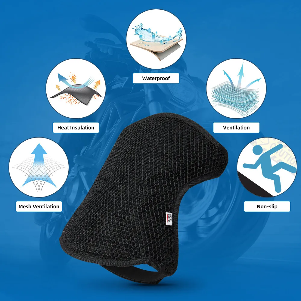 3D Mesh Fabric Motorcycle Seat Cushion Protect Sunscreen Prevent Bask Seat Pad