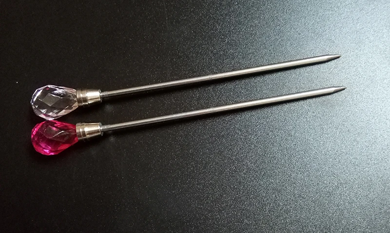 Hot sale 2pcs Dotting pen Stainless Steel Nail Art Stirring Rod Tool Gem Decorated stirrer UV Gel and Acrylic Nail Stirring Rod 3