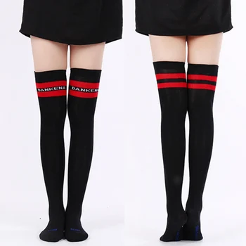 

Autumn Winter Long Socks Over The Knee Socks Men Women Striped High Socks Increase The Elastic Non-slip Long Leg Sock Boots Sock