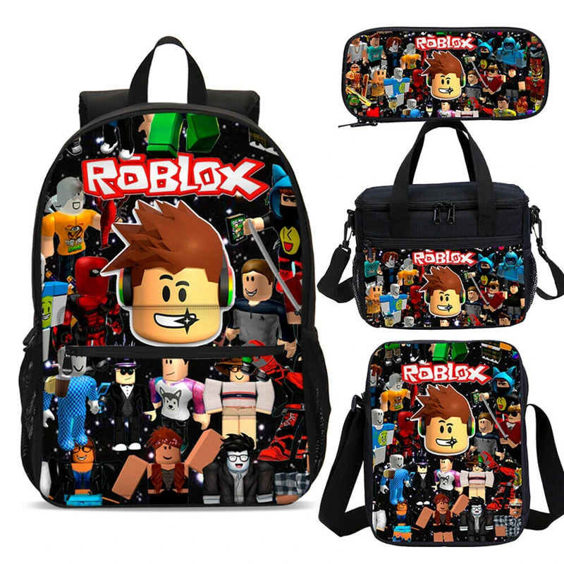 ROBLOX mochila escolar para hombre y mujer, bolsa de almuerzo, paquete de pluma Diagonal, | AliExpress