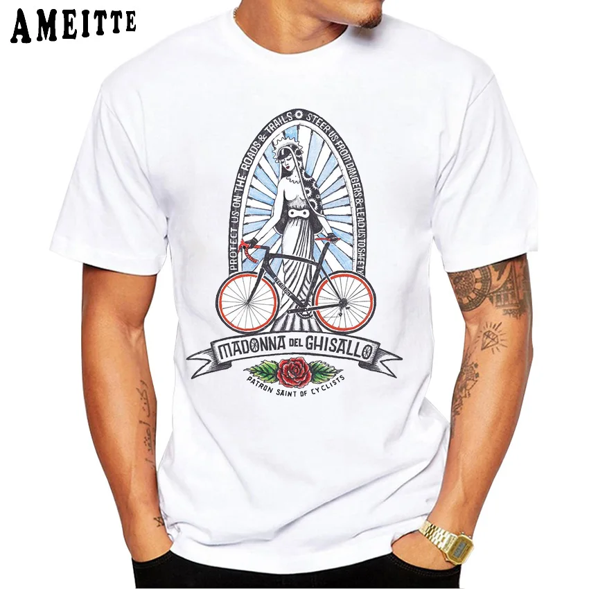 Велосипедов классические Для мужчин футболка Madonna Del Ghisallo-покровителя