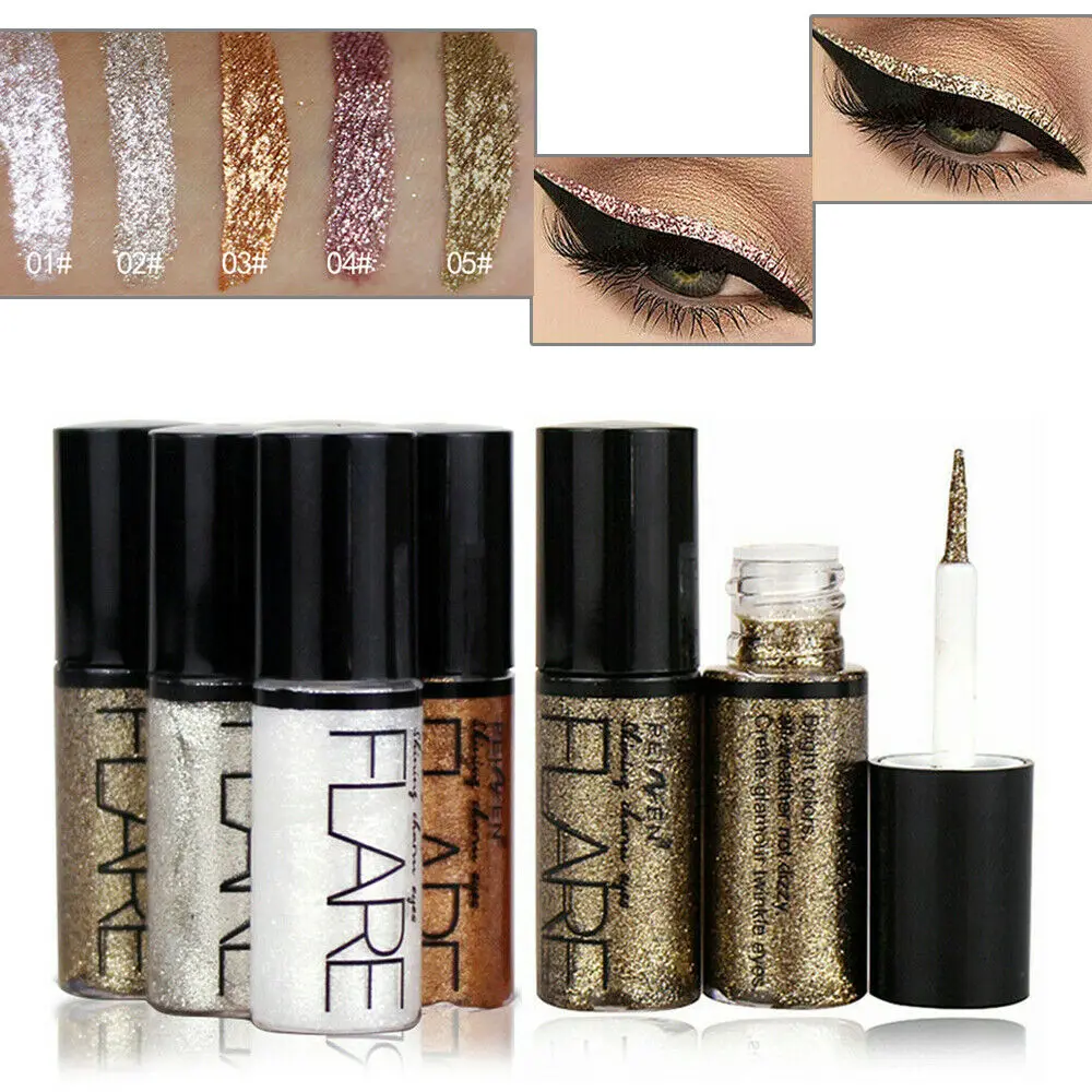 5 цветов Жидкий блеск подводка для глаз макияж Пигмент водонепроницаемый