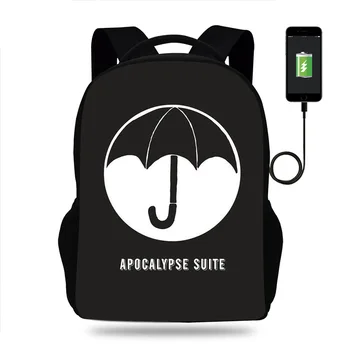 

The Umbrella Academy Backpack USB Charging School Bags Teenage Girls Boys Middle Zipper Lightware Mochila Escolar
