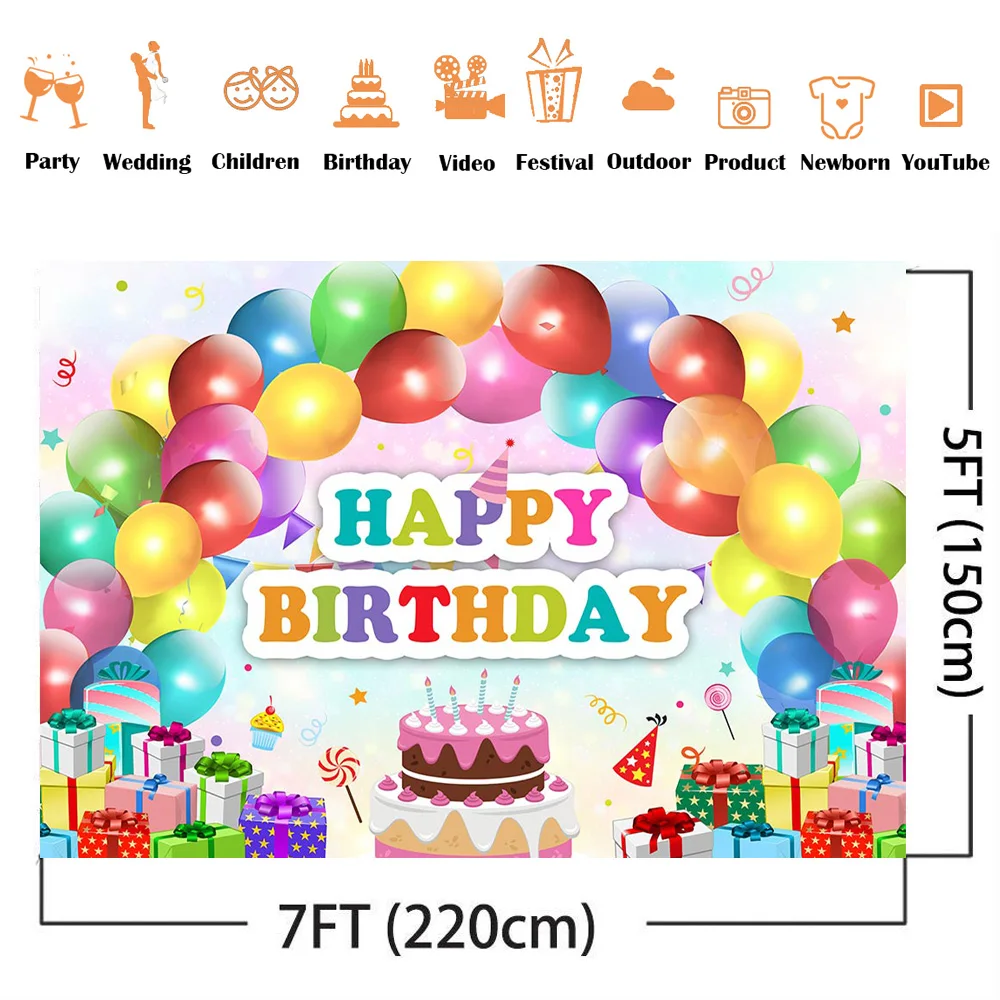 Balloons Birthday Party Backdrop Decoration