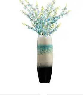 

CLASSIC CERAMICS VASES INK PAINTING LARGE FLOOR VASE LIVING ROOM FURNISHINGS FLOWER INSERT GLAZE PORCELAIN VINTAGE HOME DECOR