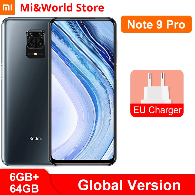 Смартфон Xiaomi Redmi Note 9 pro 6 ГБ ОЗУ 64 Гб ПЗУ Snapdragon 720G восемь ядер четыре камеры мп NFC 5020